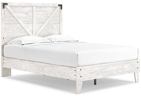 Signature Design by Ashley® Shawburn 4-Piece Charcoal Gray/Whitewash Full Platform Bed Set-1