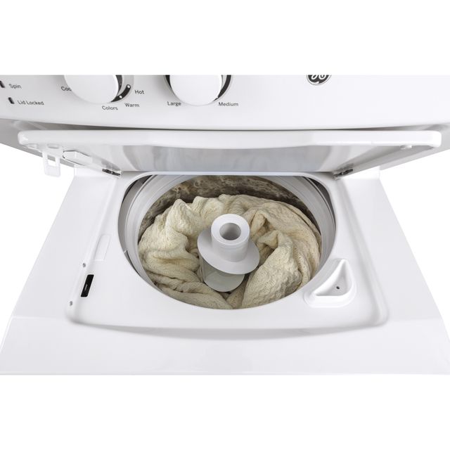 GE® Unitized Spacemaker® White Electric Laundry Center, 4.4 Cu. Ft. Washer, 5.9 Cu. Ft. Dryer-3