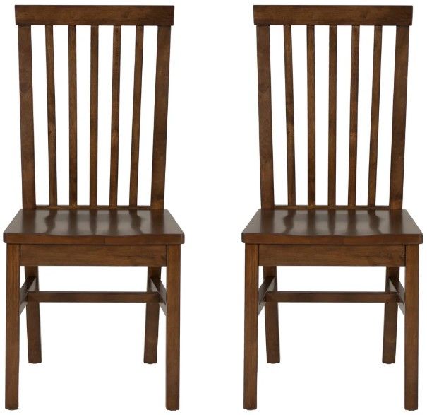 Linon Tory 2-Piece Walnut Dining Chair Set-3
