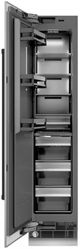 ZLINE Autograph Edition 18 in. 8.6 Cu. Ft. Left Hinge Column Freezer in Stainless Steel with Graphite Gray Interior and Matte Black Accents-1
