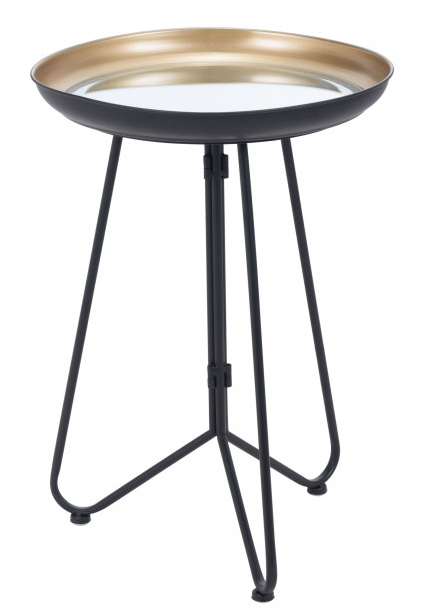 Zuo® Modern Foley Gold Accent Table with Black Metal Base-0