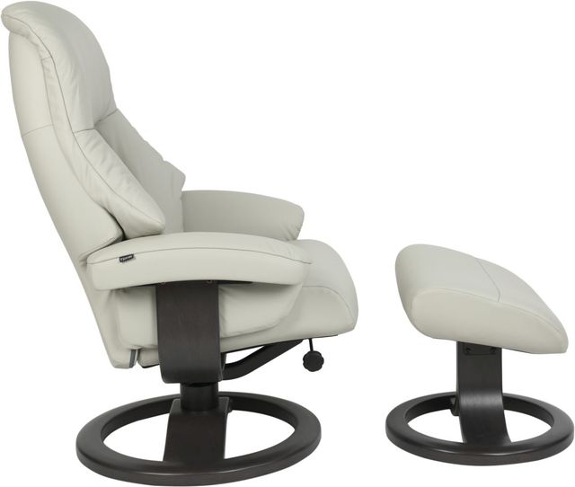 Fjords® Classic Comfort Alfa 510 "R-base" Shadow Grey Small Recliner with Footstool-1