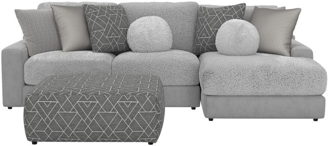 Jackson Furniture Canyon 3-Piece Gray/Platinum/Zinc Right-Arm Facing Sectional and Ottoman-3