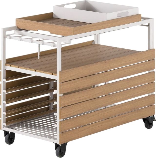 Transformer Table Transformer Light Gray/Light Oak Aluminum/Polystyrene Outdoor Bar Cart-1