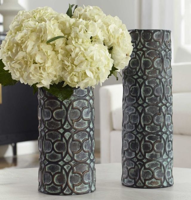 Uttermost® Baltra 2-Piece Aged Bronze Vase Set-2