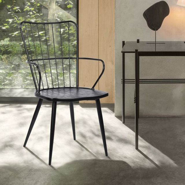 Armen Living Parisa Black Dining Arm Chair-1