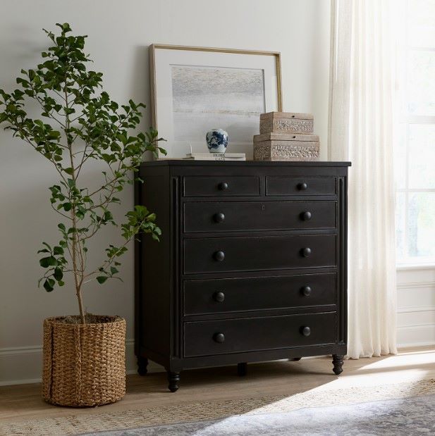 aspenhome® Caroline Soft Black Secretary Chest-1