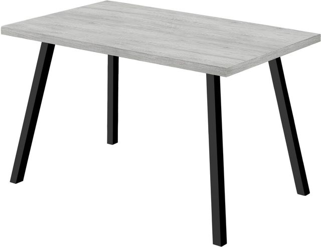 Monarch Specialties Inc. Grey Wood Top Dining Table with Metal Base-0