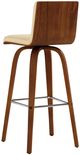Armen Living Vienna 2-Piece Cream/Walnut Swivel Barstool Set-4