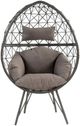 ACME Furniture Aeven Black/Light Gray Metal/Wicker Outdoor Patio Lounge Chair-3