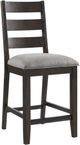 Intercon Beacon Charcoal/Walnut Ladder Counter Stool-0