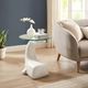 Powell® Wally the Whale Glass Top Side Table with White Base-1