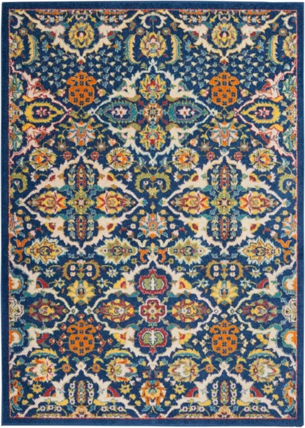 Nourison Home™ Allur Navy Multicolor 5'x7' Style 2 Area Rug-0