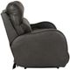Catnapper® Angelo Gunmetal Leather Power Lay Flat Reclining Sofa with Power Adjustable Headrest-4