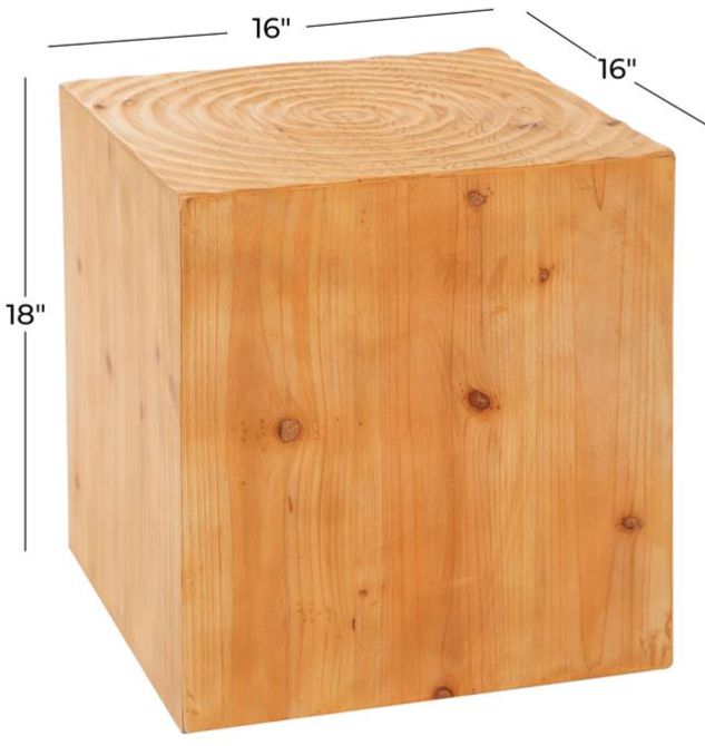 Deco Marche Brown Cube Accent Table-2