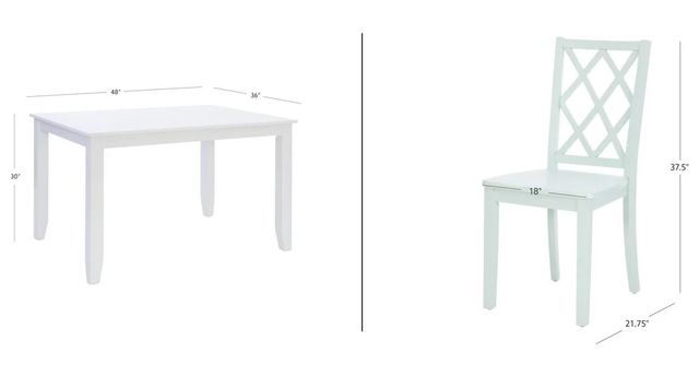 Powell® Maui 5-Piece Mint/White Dining Set-3
