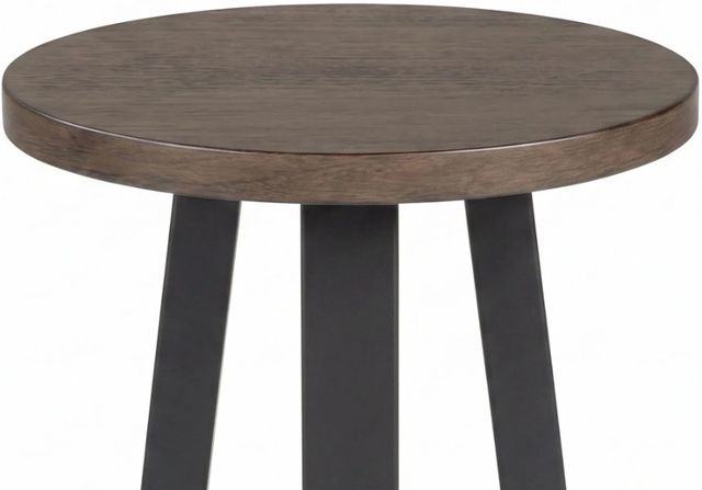 Sunny Designs™ Rowan Brown Round End Table Black Base-2