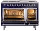 Ilve® Nostalgie II Noblesse 48'' Midnight Blue Pro Style Dual Fuel Range with Chrome Trim-2