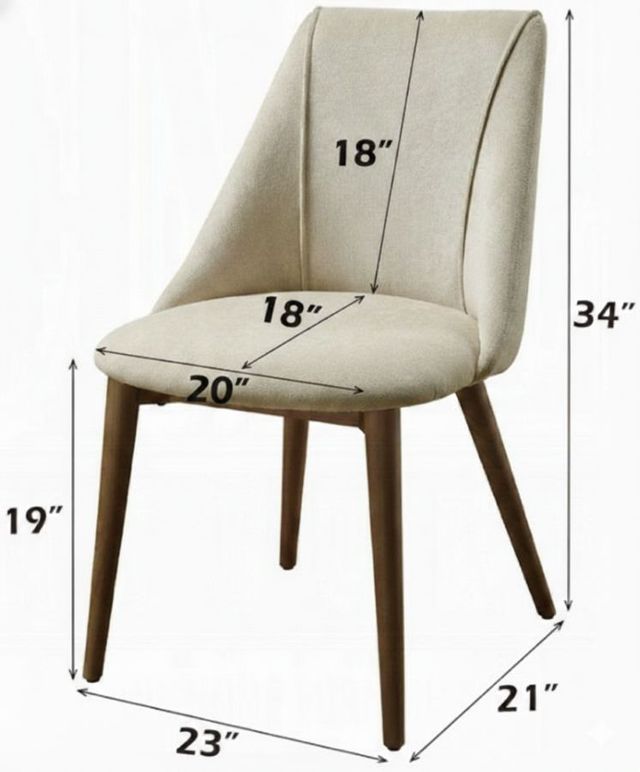 ACME Furniture Willene 2-Piece Beige/Walnut Side Chair Set-3