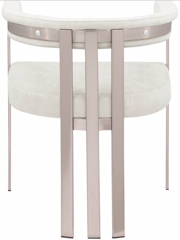 Meridian Furniture Marcello Stone/Brushed Chrome Velvet Dining Chair-2