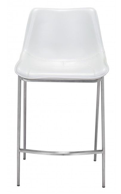 Zuo® Modern Magnus White/Silver Counter Chair-0