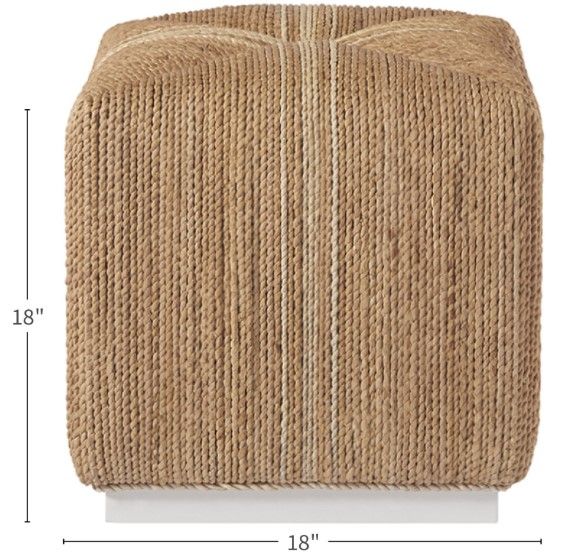 Universal Explore Home™ Escape-Coastal Living Home Brown Cube Ottoman-3