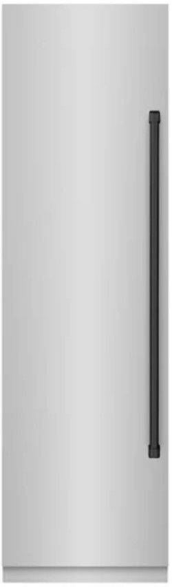 ZLINE Autograph Edition Series 24 in. 12.4 Cu. Ft. Column Freezer in Stainless Steel with Graphite Gray Interior and Matte Black Accents-0