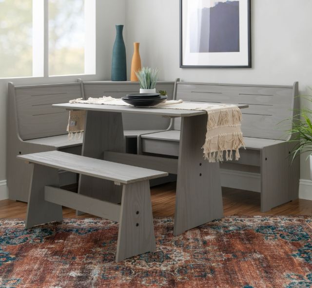 Linon Willow 3-Piece Gray Corner Nook Set-1