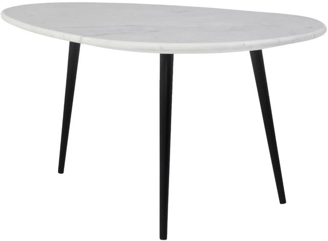 Renwil® Keely White Coffee Table with Matte Black Base-2