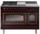 Ilve® Nostalgie II Noblesse 48'' Burgundy Pro Style Dual Fuel Range with Burnished Trim-0
