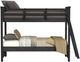 Elements International Hampton Kids Charcoal Youth Twin/Twin Bunk Bed with Ladder -2