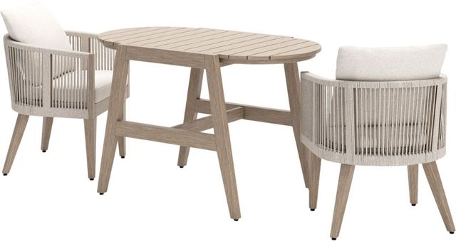 Signature Design by Ashley® Crescent View 3-Piece Beige Fabric/Rope/Wood Outdoor Dining Set-1