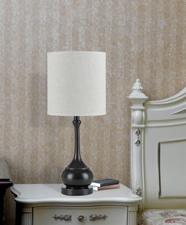 Cal® Lighting & Accessories Tapron Dark Bronze/White Accent Lamp-1