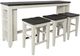 Jofran Inc. Madison County 4-Piece Brown/Vintage White Sofa Table and Stool Set-0