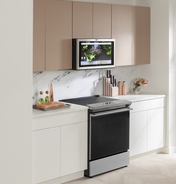 Café 30" Platinum Glass Slide in Induction Range