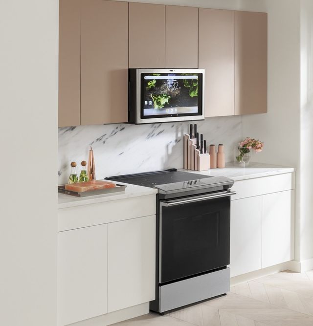 Café 30 Platinum Glass Slide-In Induction and Convection Range with In-Oven Camera Café 30 Platinum Glass Slide-In Induction and Convection Range with In-Oven Camera