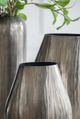 A & B Home Silver Aluminum Layered Chisel Oval Vase-3