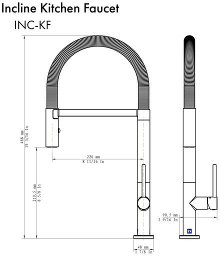 ZLINE Autograph Edition Matte Black Incline Pull Down Single Handle Kitchen Faucet-4