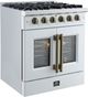 FORNO®  Galiano Series Alta Qualita 30" White Pro Style Gas Range -1