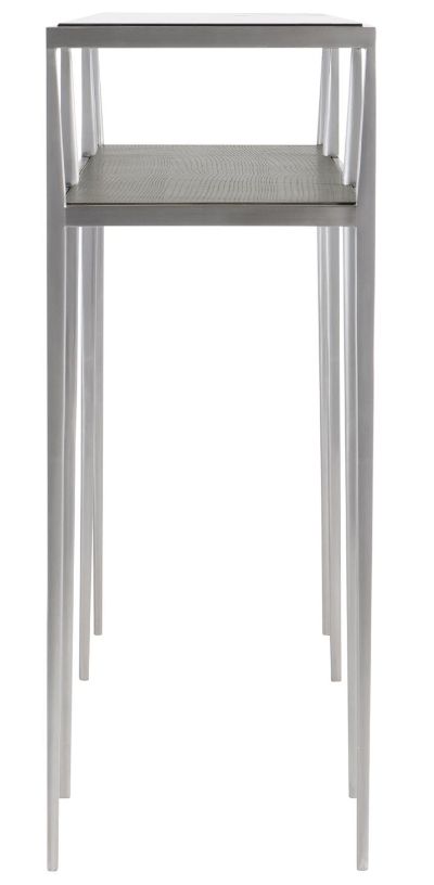 Bernhardt Cornelia Glass Top Console Table with Brushed Stainless Steel Base-3