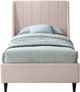 Meridian Furniture Eva Pink Velvet Twin Bed-1