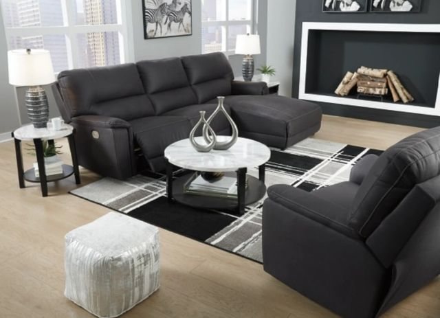 Signature Design by Ashley® Henefer 2-Piece Midnight Living Room Set with Power Reclining Sofa-3