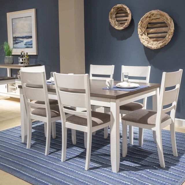 Liberty Furniture Brook Bay 7-Piece White Leg Table Set-1