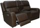 Flexsteel® Hayley Burnt Umber Power Reclining Loveseat with Console and Power Headrest-4