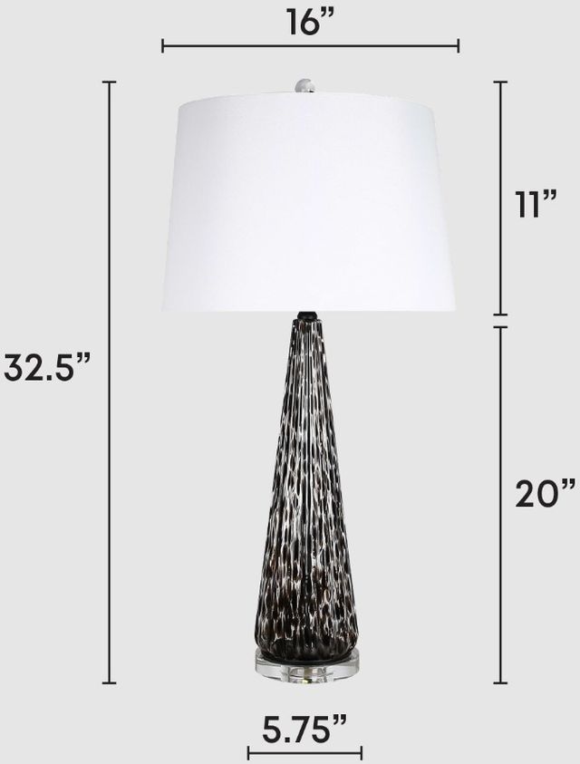 Classy Living 2-Piece Eclipse Radiance Black Art Glass Table Lamp Set-1