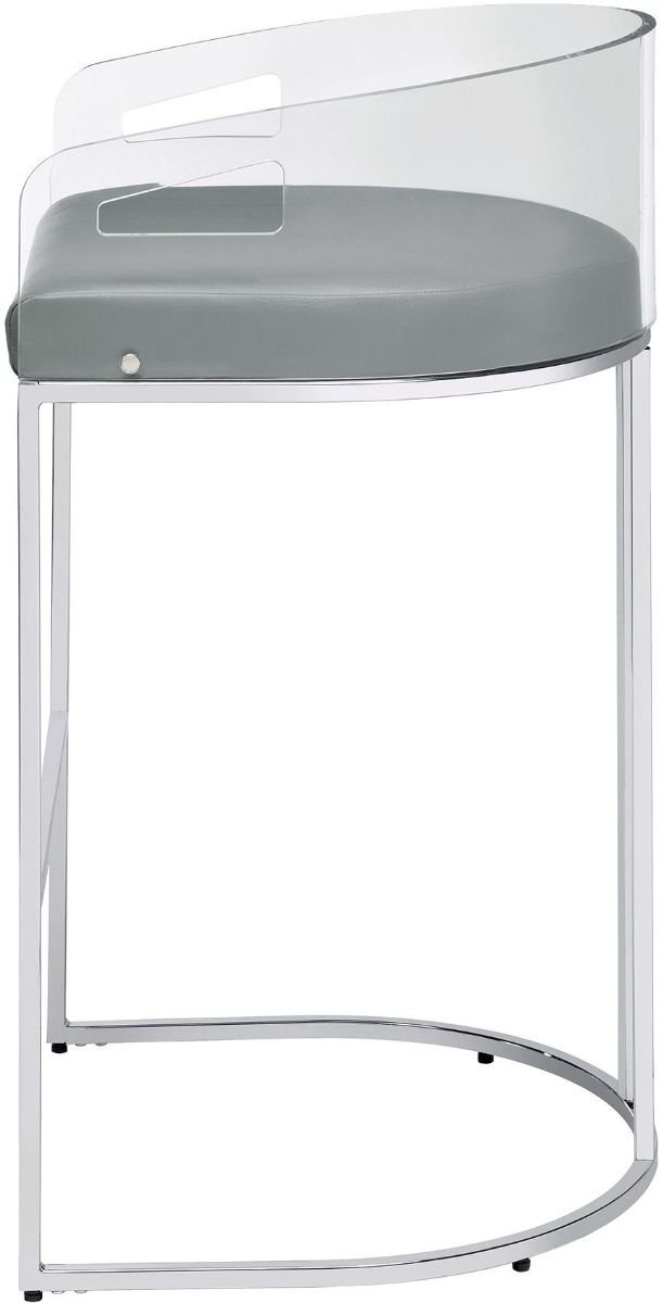 Coaster® Thermosolis 2-Piece Grey/Chrome Acrylic Back Bar Stools-3