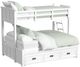 Elements International Hampton Kids White Youth Twin/Full Loft Bed with Ladder and Trundle-0