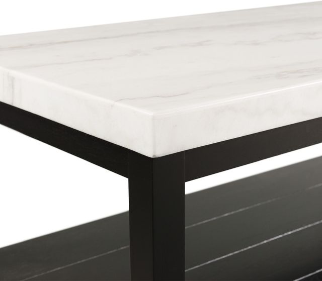 Elements International Marcello White Coffee Table with Black Base-3