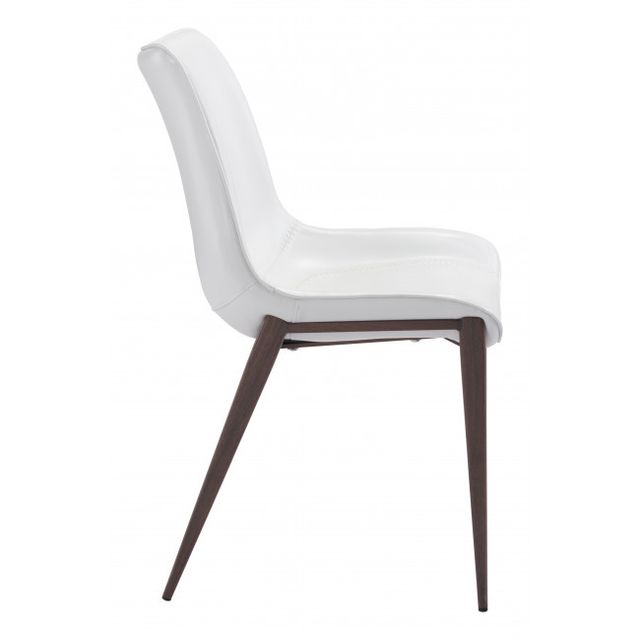 Zuo® Modern Magnus White/Walnut Dining Chair-1