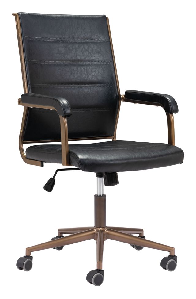 Zuo® Modern Auction Vintage Black Office Chair-1